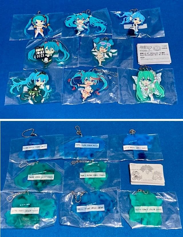 レーシングミク　ラバーストラップ・ラバーキーチェーン・キーホルダー　セット