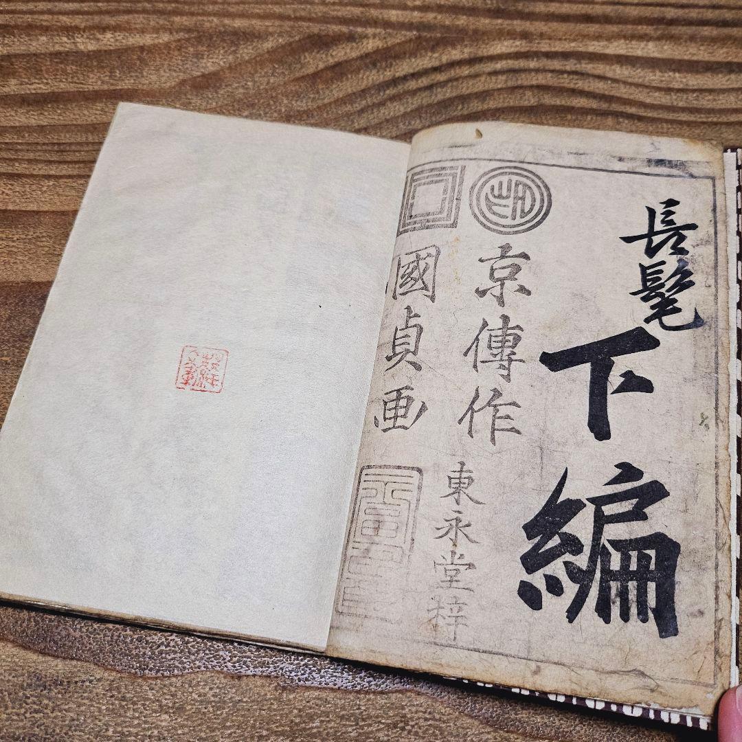 po9222 古い絵本 長髪姿蛇柳？ 下巻 歌川国貞 浮世絵 古文書 和本 古書