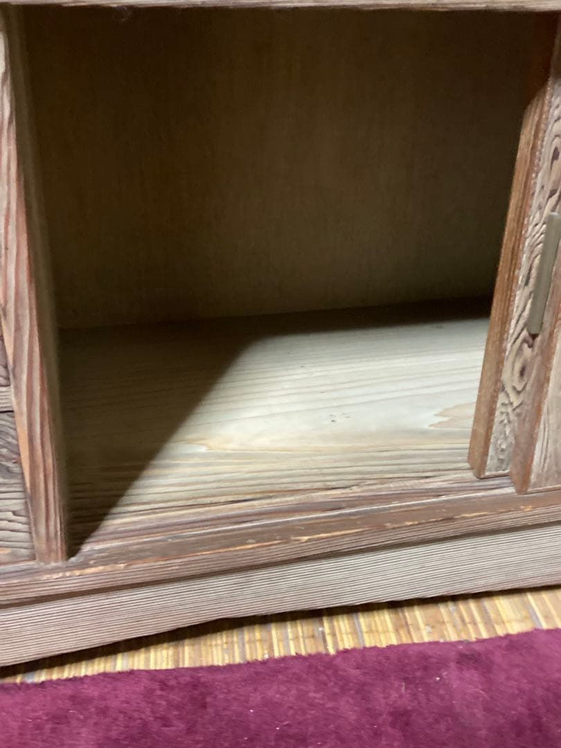 神代杉】 骨董 アンティーク 飾り棚 茶箪笥 水屋 古民具 天板一枚板