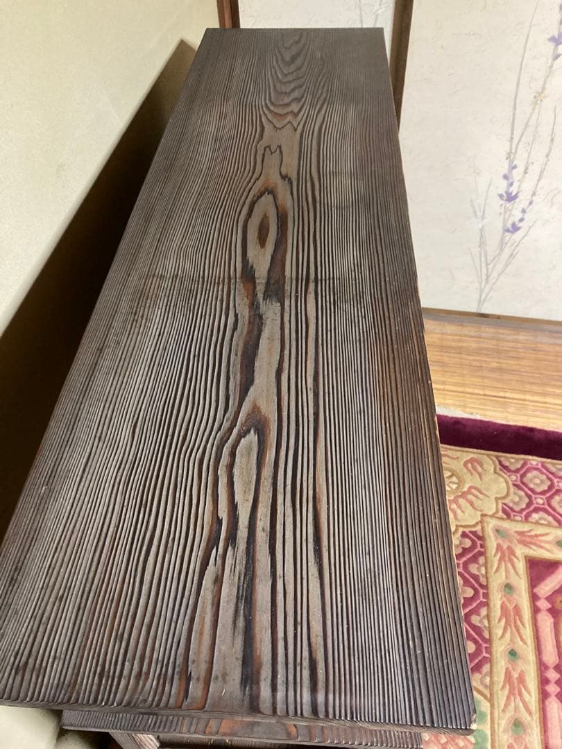 神代杉】 骨董 アンティーク 飾り棚 茶箪笥 水屋 古民具 天板一枚板