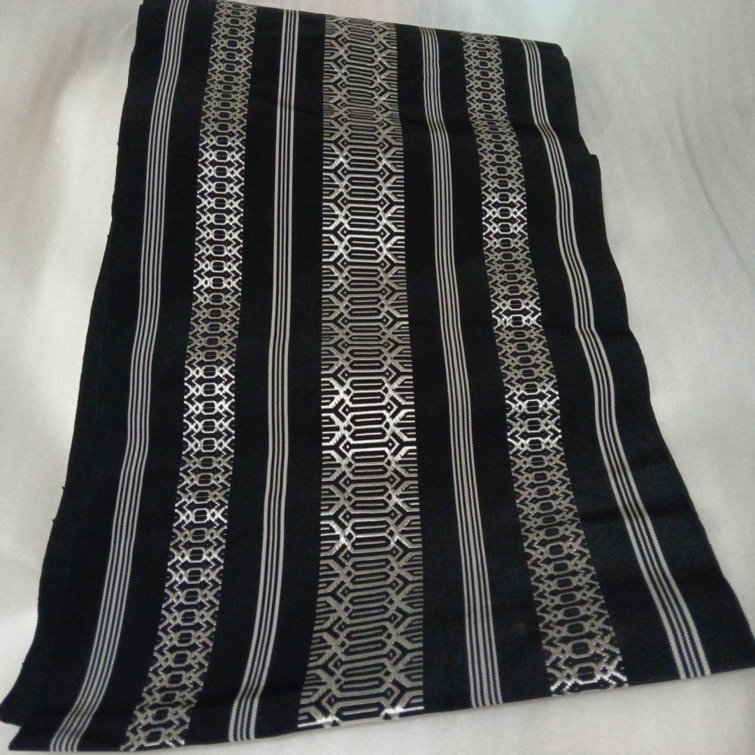 最終値下げ人気黒✕白絹献上帯長め新品