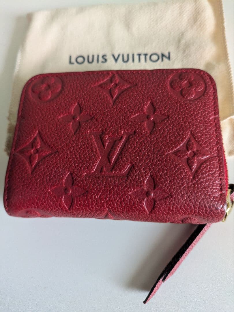 ルイヴィトン　モノグラム　アンプラント　ジッピー・パース　赤　 ミニ財布