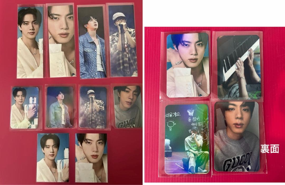 BTS JIN キャンバスポーチ（ブラック）・アルバムキーホルダー2種