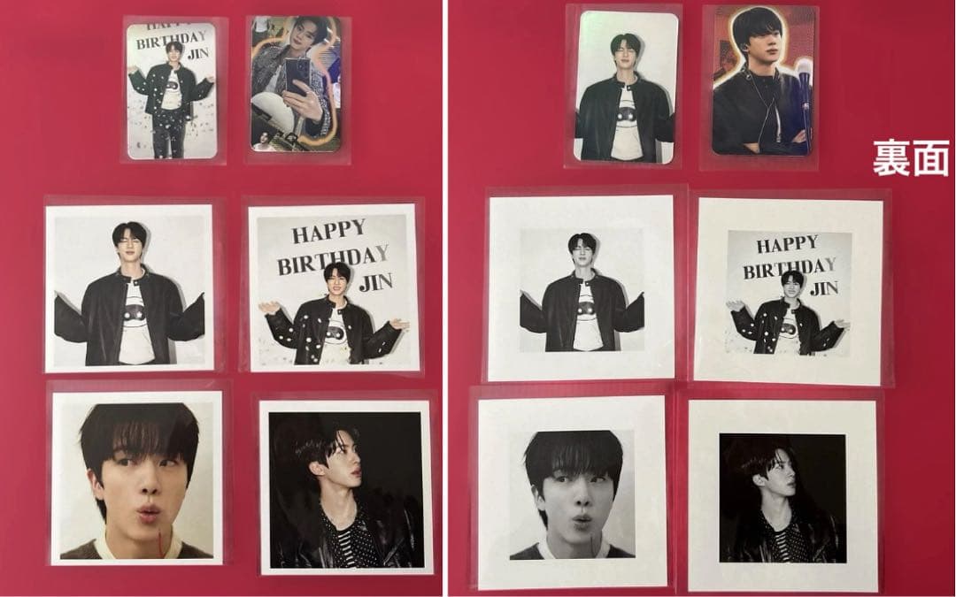 BTS JIN キャンバスポーチ（ブラック）・アルバムキーホルダー2種