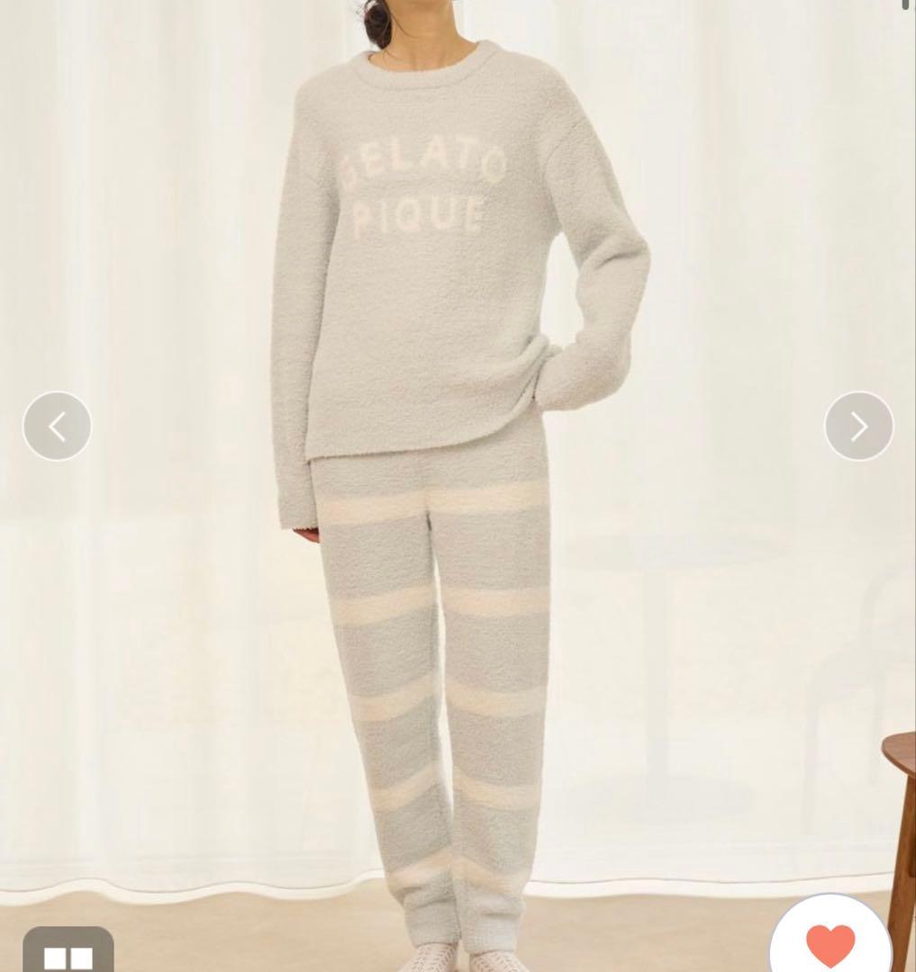 ジェラートピケ パウダーロゴジャガードプルオーバー＆ロングパンツセット