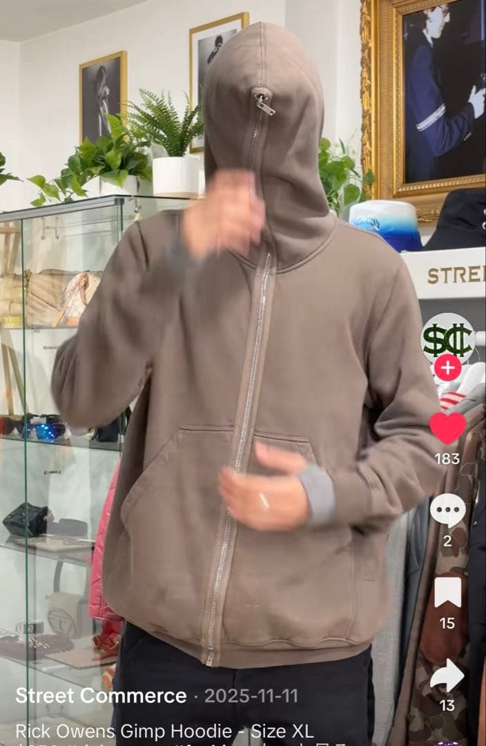 トップス rick owens drkshdw gimp hoodie