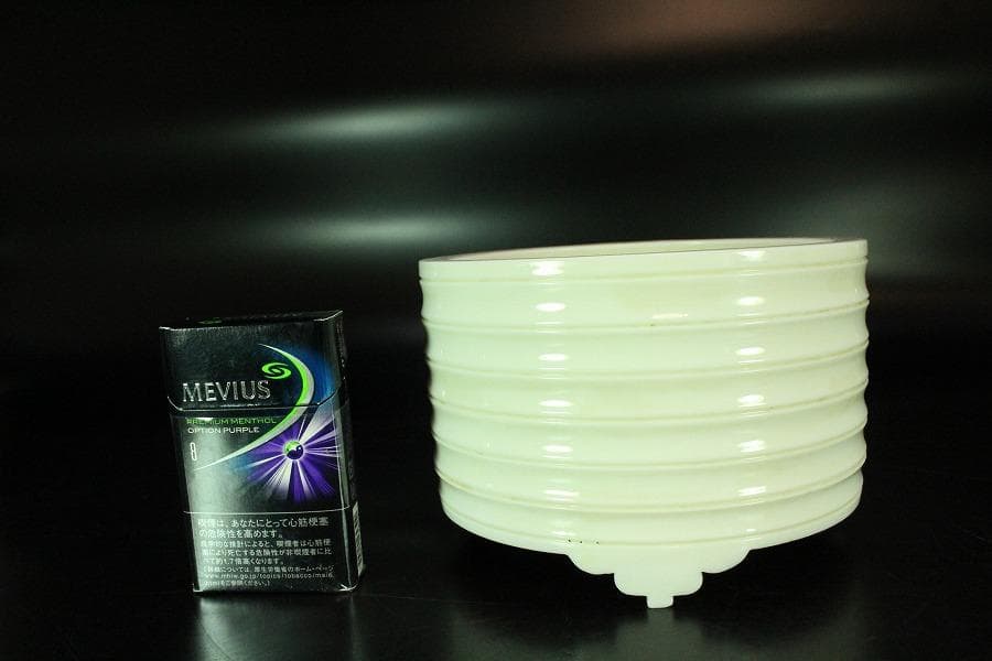 中国美術 白磁 香炉 φ15cm 茶道具 香具(K-RC960)