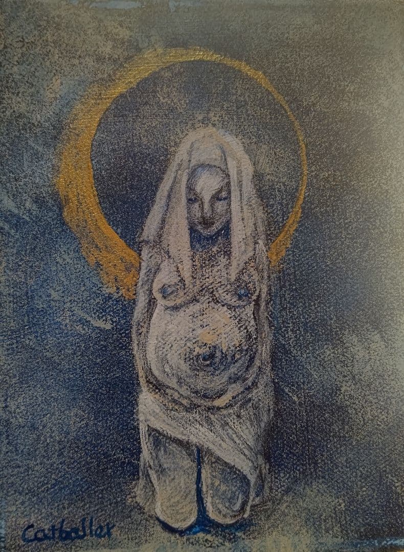 テカルプルコ村 風景油彩。伊藤高義。 直筆サイン入り。