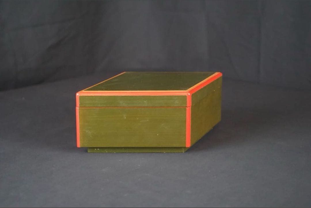 塗師 岡田表寬 作 菱形 喰籠 共箱 菓子器 蓋物 漆芸