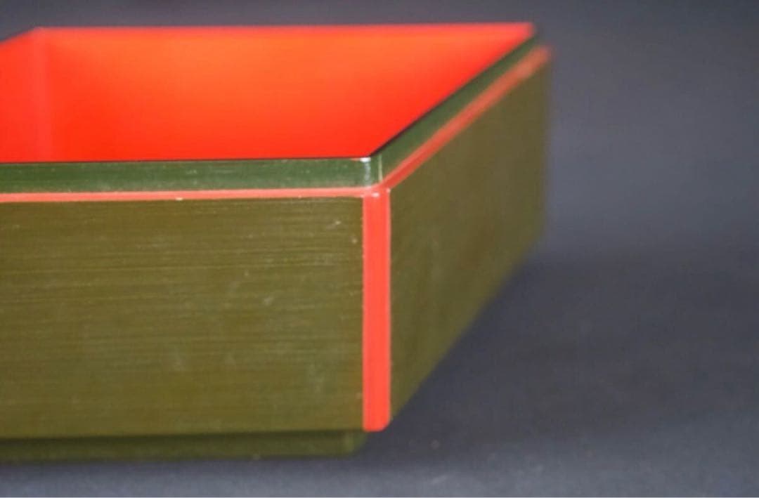 塗師 岡田表寬 作 菱形 喰籠 共箱 菓子器 蓋物 漆芸