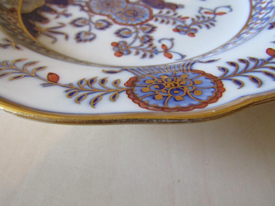 マイセン カラーオニオン アンティーク 花と鳥の装飾プレート 希少品