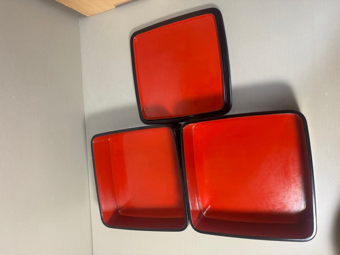 2177 古美術 輪島塗 寿光堂造沈金蒔絵 二段重 重箱 共箱 時代物