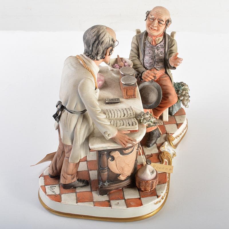 イタリア製　カポディモンテ　フィギュリン　陶人形　置物　証明書付　M　R7064