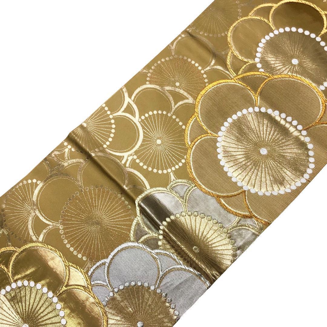 ☆ 袋帯 宝彩 24金箔 プラチナ箔 美しい花模様 金銀糸 O-5889 - メルカリ