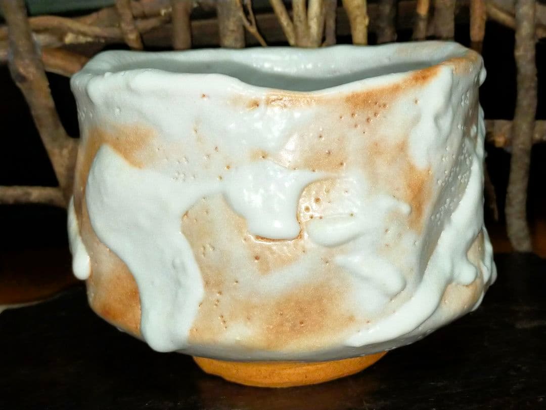 ♥美濃焼♥　志野　茶碗　在銘　茶道具　骨董　古玩