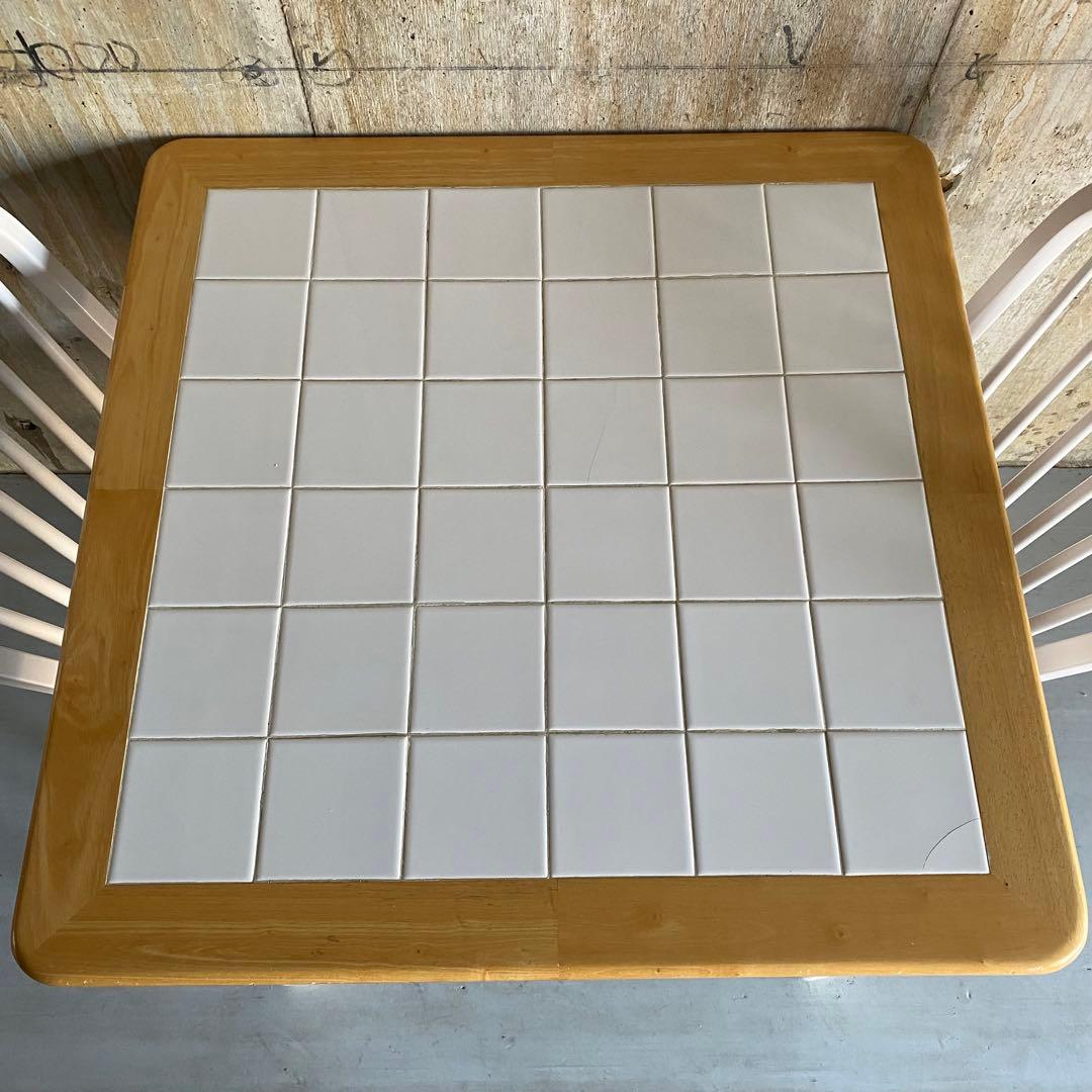 ダイニングテーブルセット　ダイニングチェア　タイルトップ　カントリー　レトロ