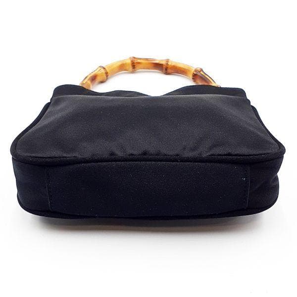 ◆超美品◆ グッチ GUCCI ハンドバッグ ミニバッグ 鞄 バンブー サテン地