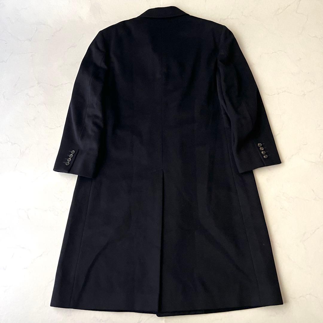 美品 バーバリー カシミヤ100% ダブルチェスターコート ロング