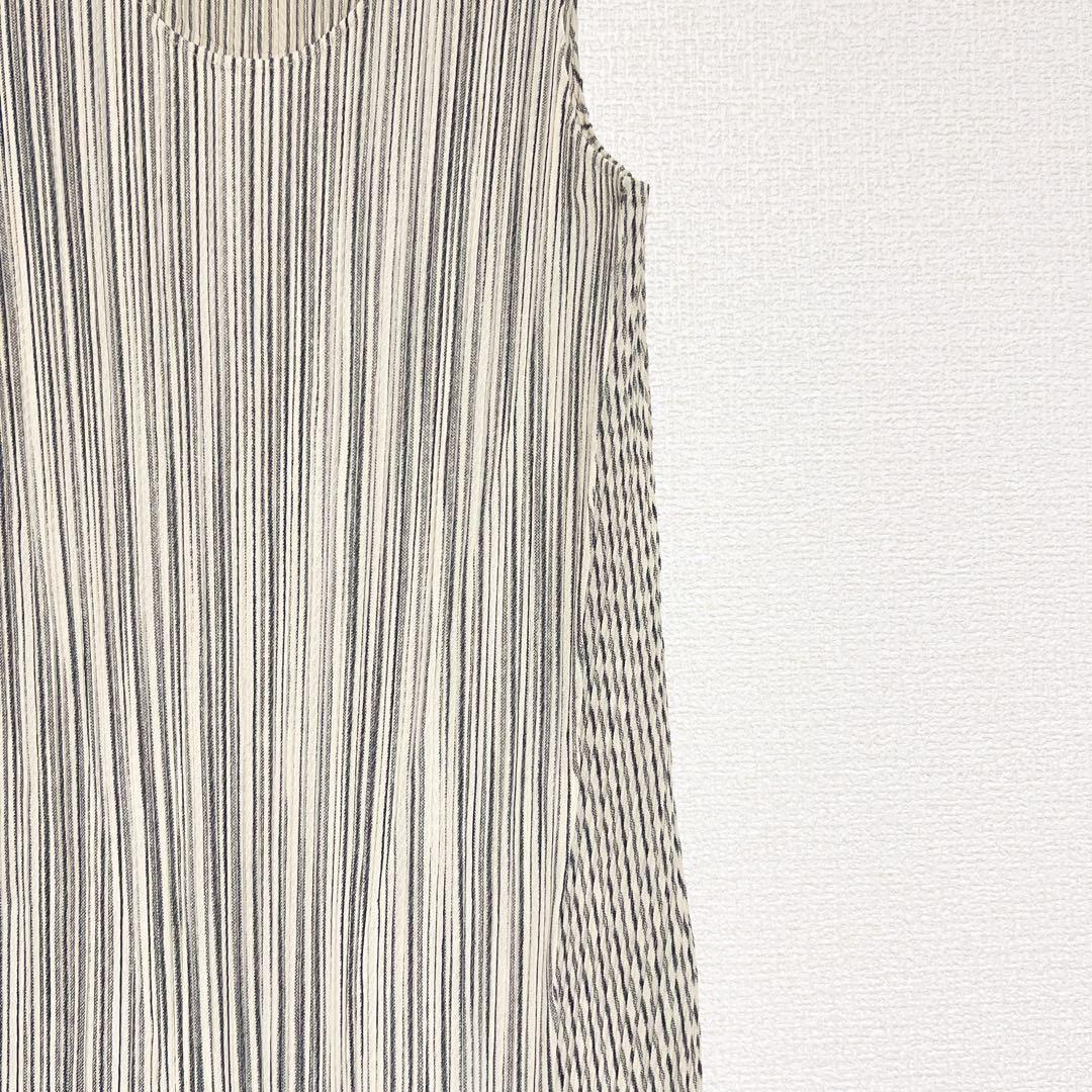 プリーツプリーズ　イッセイミヤケ　チュニック　ストライプ　切り替え　縦　斜め　3