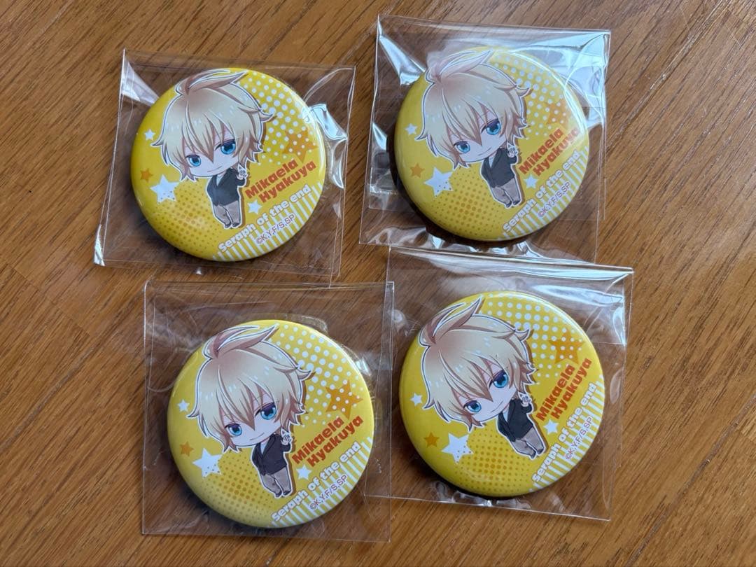 終わりのセラフ くじタイム 缶バッジ ミカエラ 4個セット 終わりの