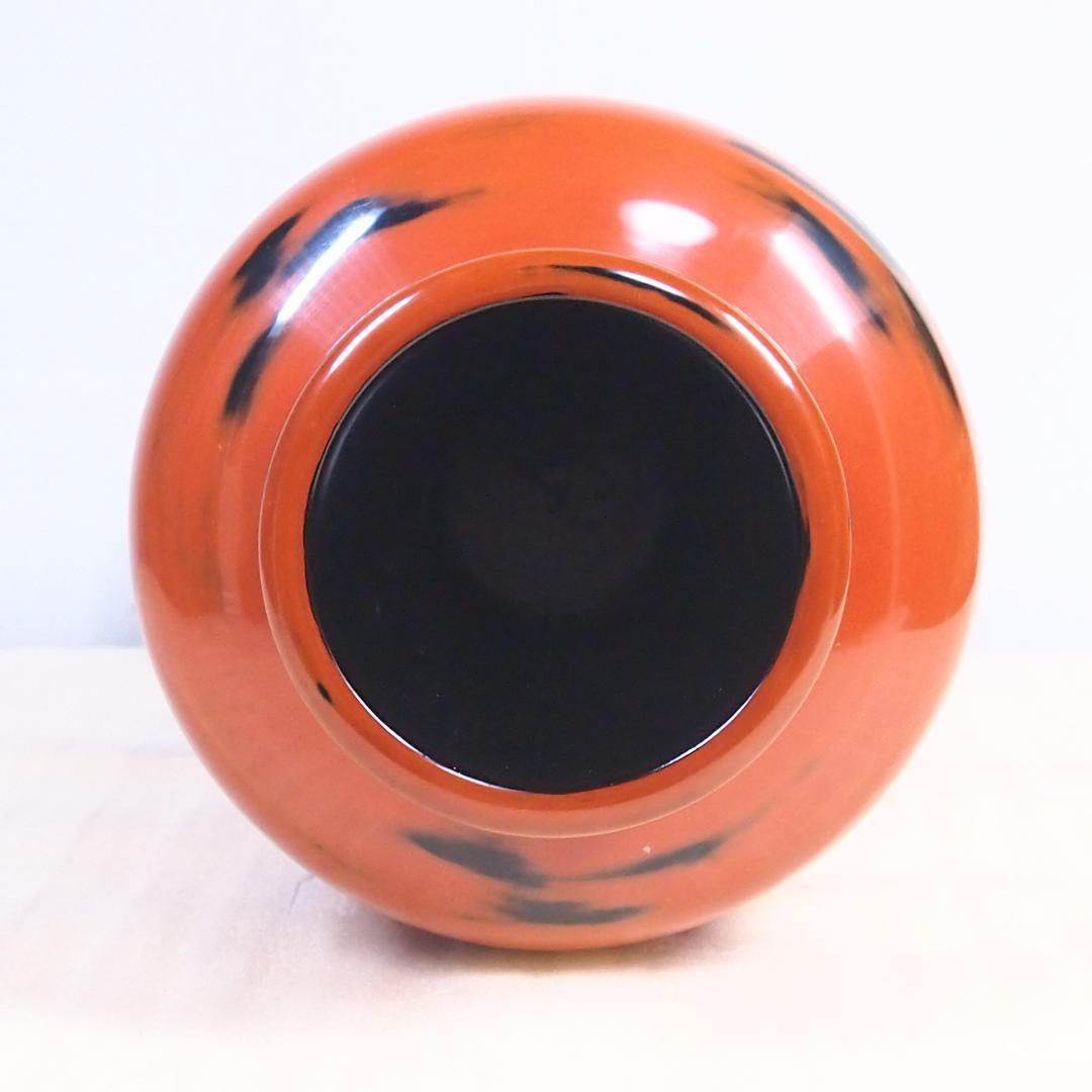 【未使用】本根来塗 木製蠟色漆器花瓶 谷岡漆芸製 花器/フラワーベース 伝統工芸