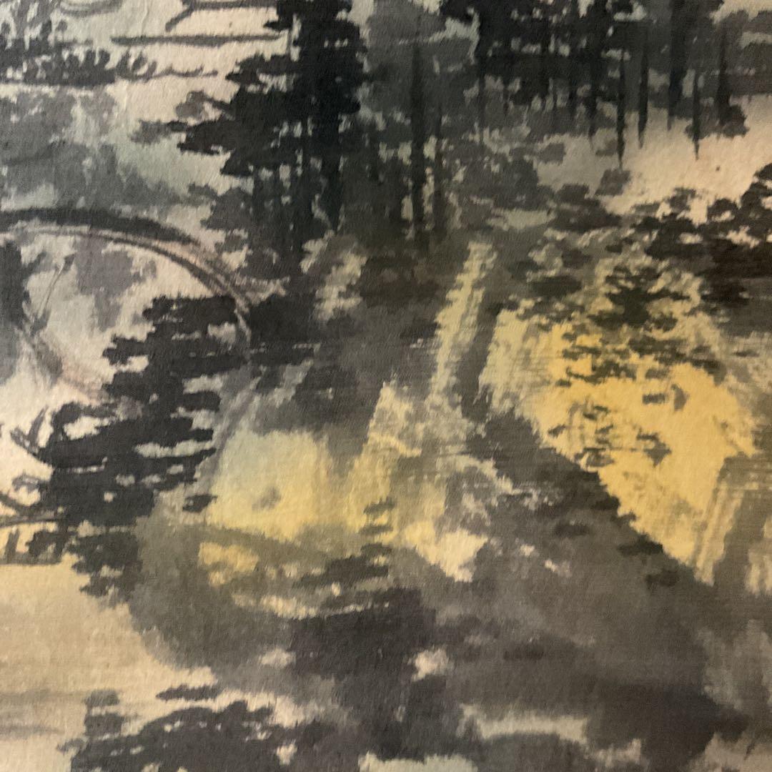 絹本 淡彩色水墨風景画 雲谷筆 表具作品共概ね良好です。