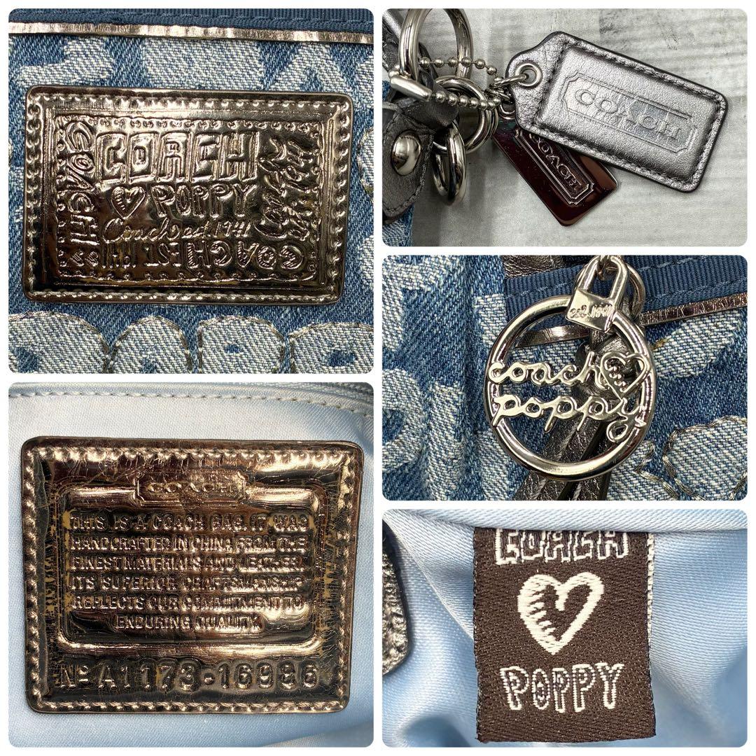✨稀少✨美品✨コーチ　ポピー　セミショルダーバッグ　2way ロゴ　デニム