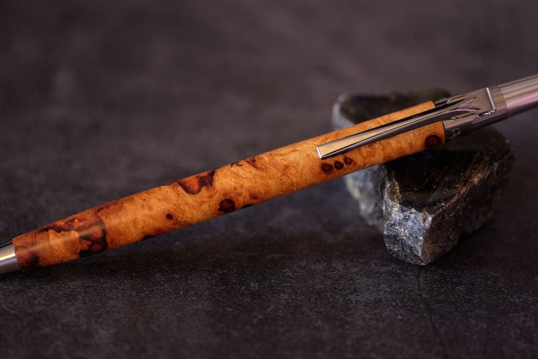 高村杢工房 製図用シャープペンシル PG5木軸カスタム0089 花梨瘤紅白