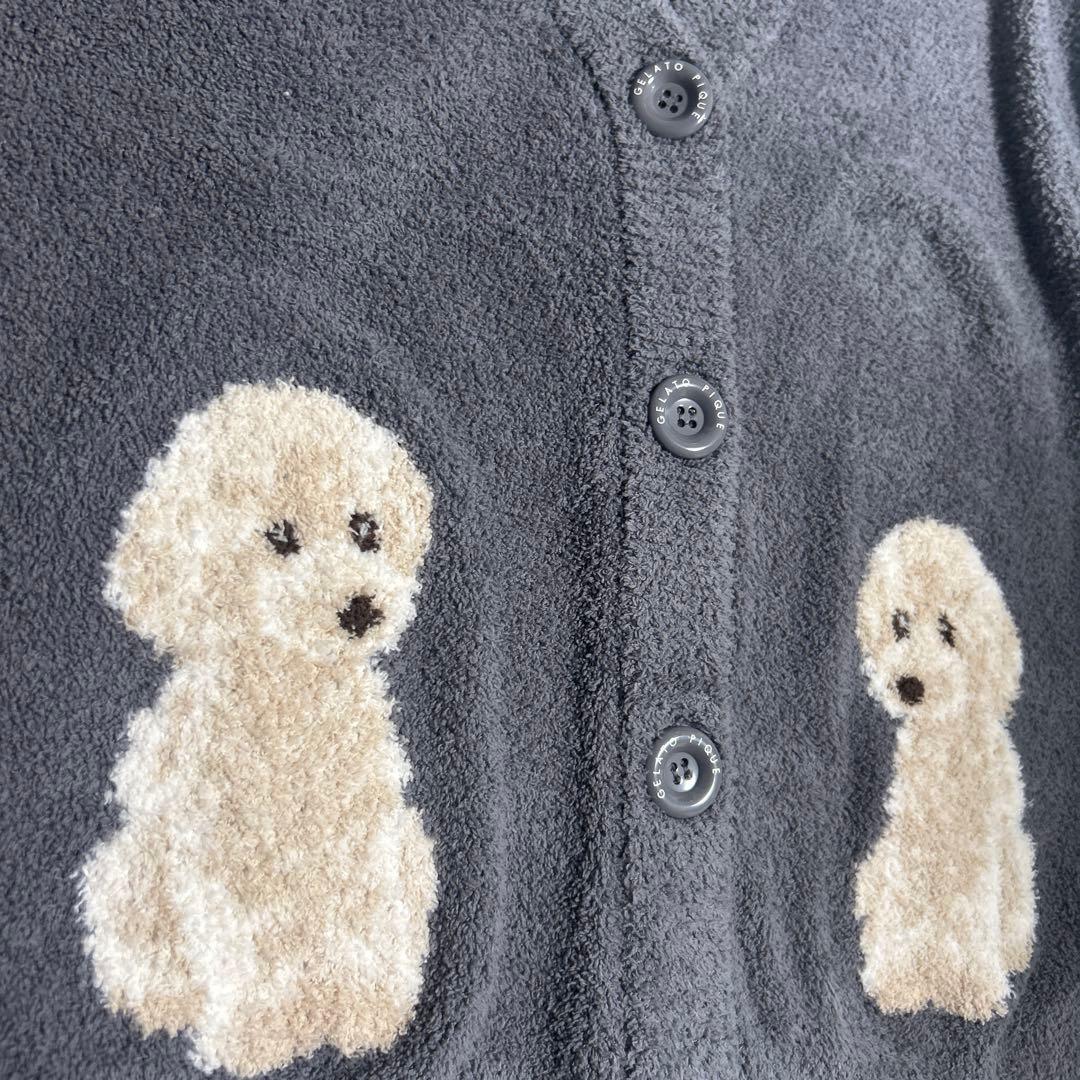 ジェラートピケ　ジェラピケ　プードル　グレー　S M L カーディガン