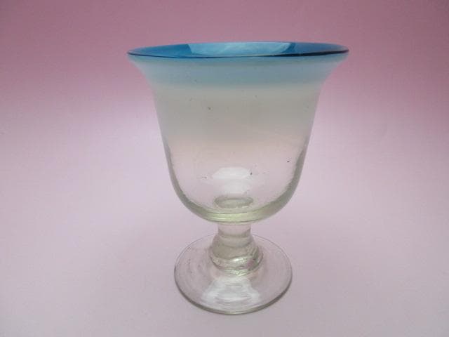 アンティーク 大正期頃 アイスクリームコップ 氷コップ 乳白 青 70124