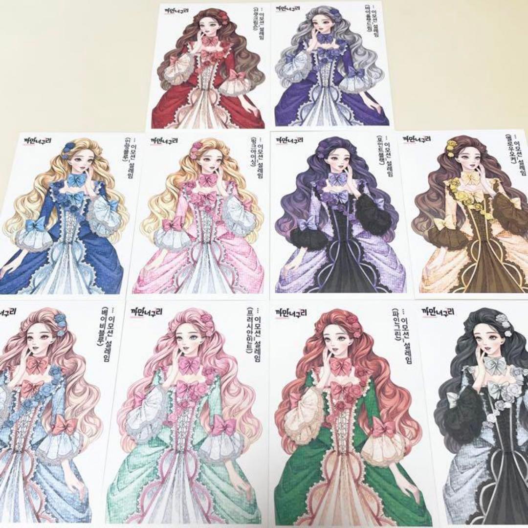 韓国 作家 ステッカー コラージュ素材 人物 女の子柄 10枚セット BG-45