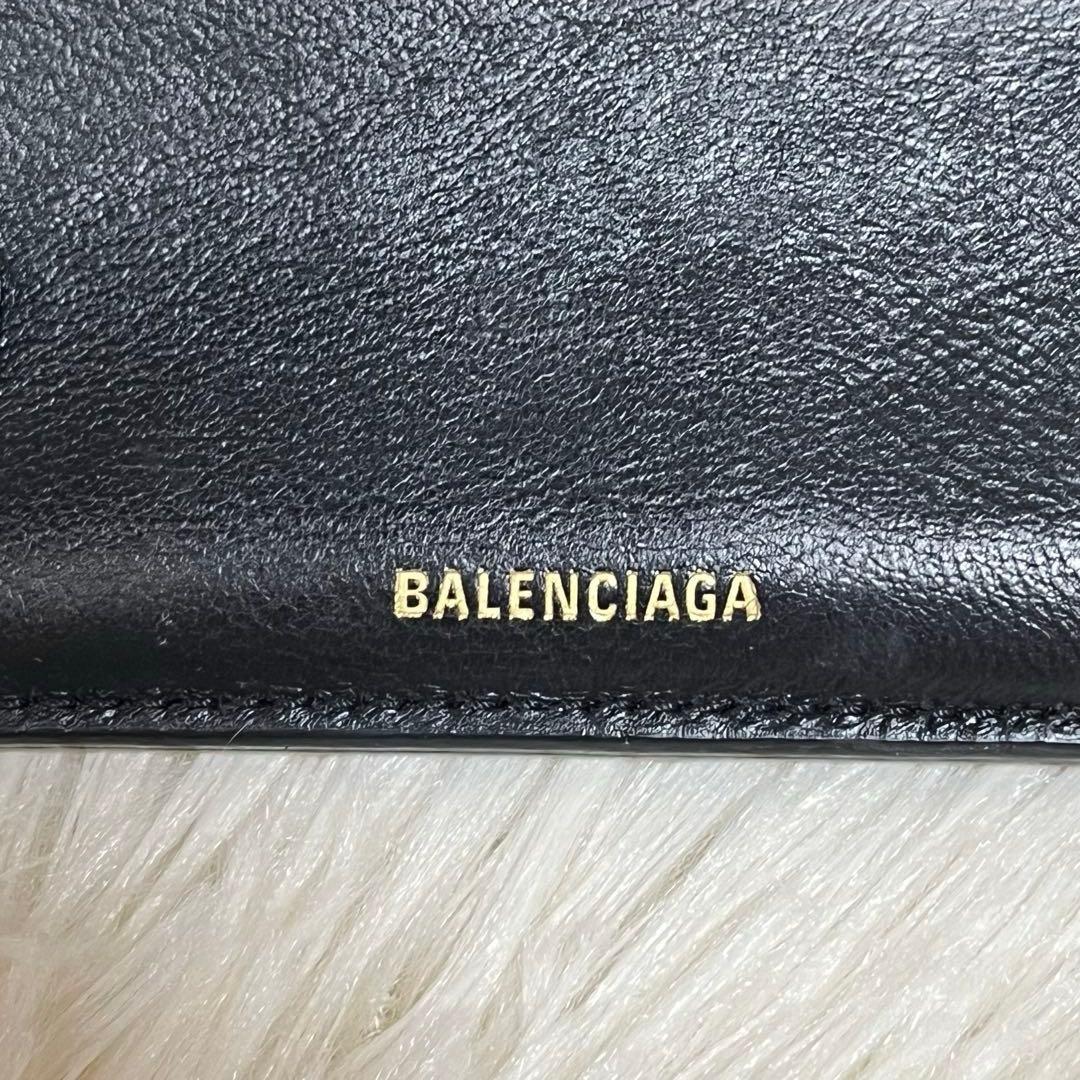 BALENCIAGA バレンシアガ アワーグラス ゴールド金具 三つ折り財布