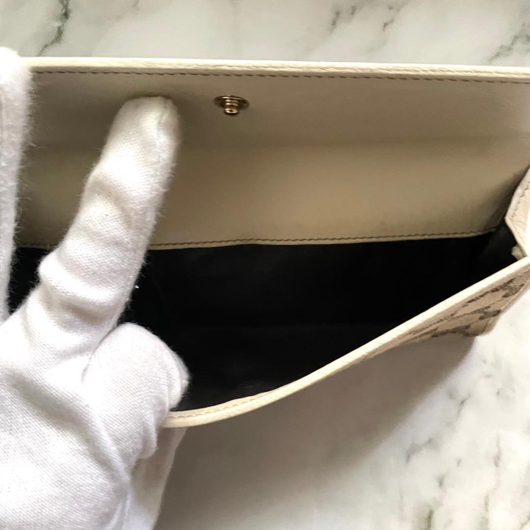 GUCCI グッチGG キャンバス　レザー　長財布　2つ折り財布 0113-⑧