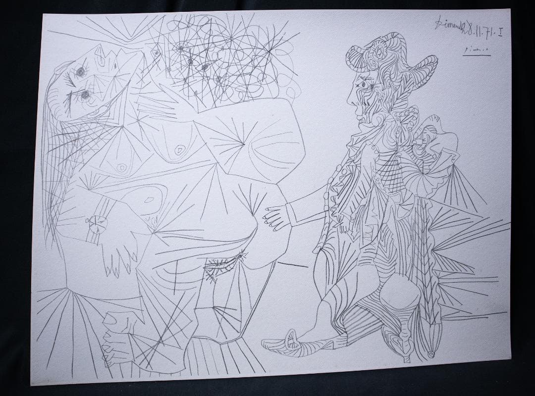 かなり大きなピカソの原画 鉛筆画