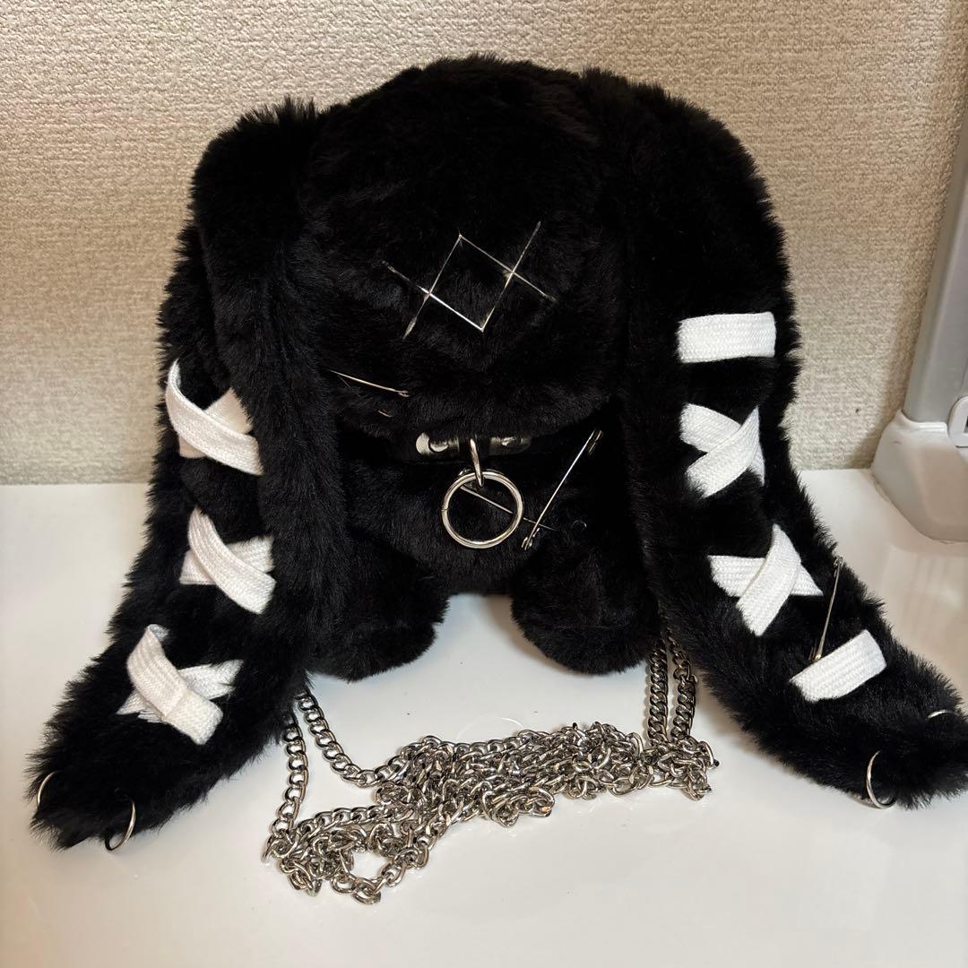 REFLEM　レフレム　うさ耳ぬいぐるみバッグ　ブラック　黒　チョーカー うさぎ