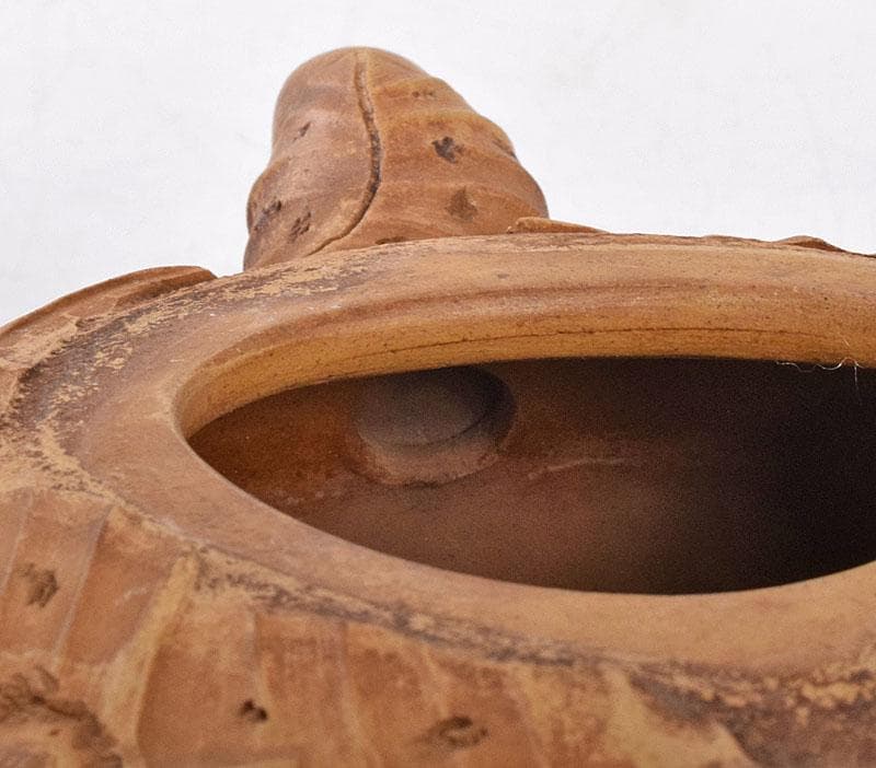 中国　紫砂　黄泥　陳鳴遠製　桑の葉に蚕　急須　茶壷　D　R5364E