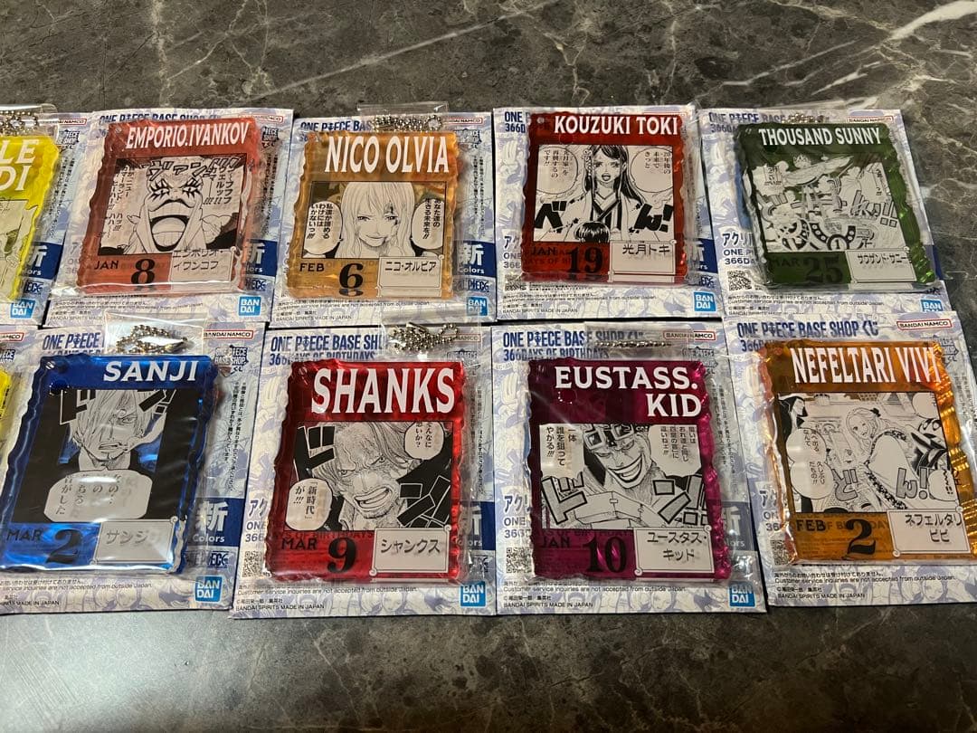 ワンピースベースショップ 一番くじ アクリルスタンド シャンクス サンジ キッド