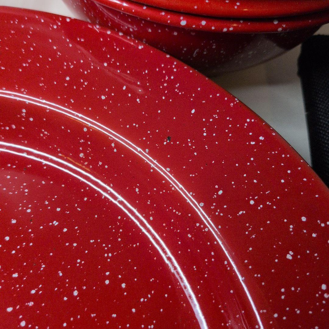 未使用 コールマン Coleman テーブルウェアセット キャンプ用食器 レッド