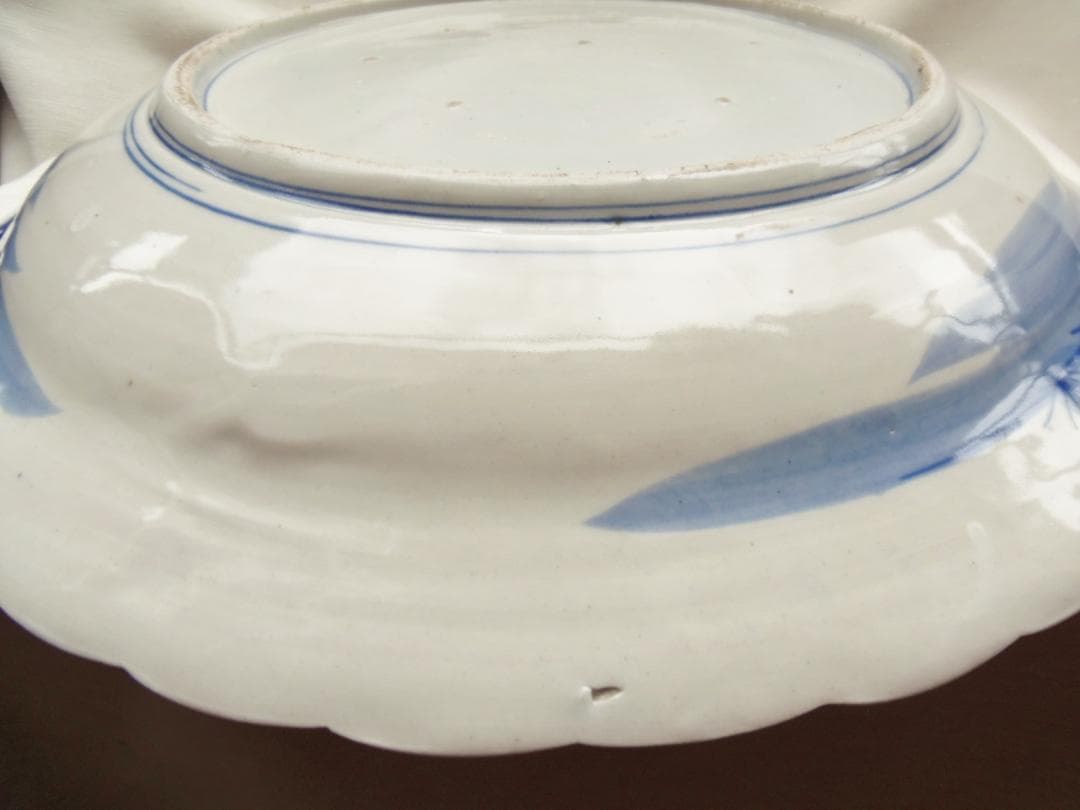 474mm 古伊万里 骨董品 風景画 陶器の皿 飾り皿 装飾皿 床飾り 伊万里
