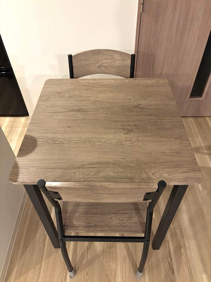 ダイニングテーブルセット 3点 グレージュ×ブラック