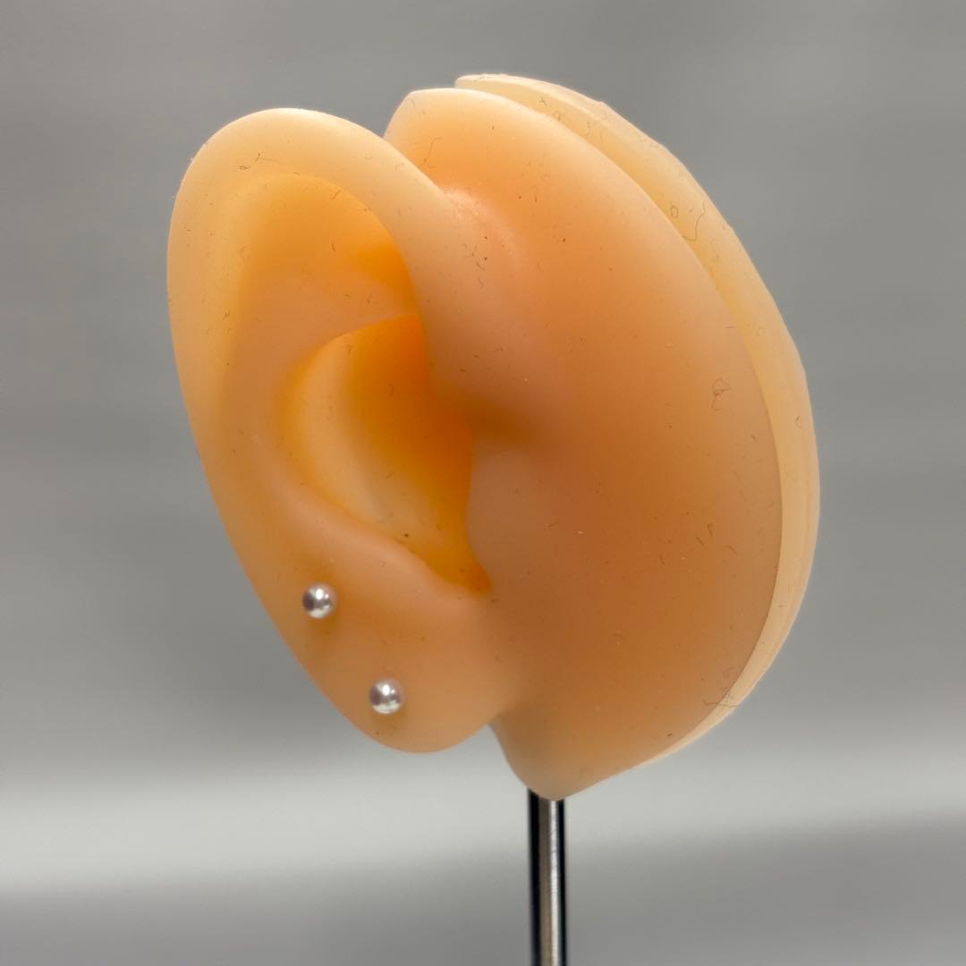 531 パールピアス　あこや真珠　3.2+3.3mm K18YG