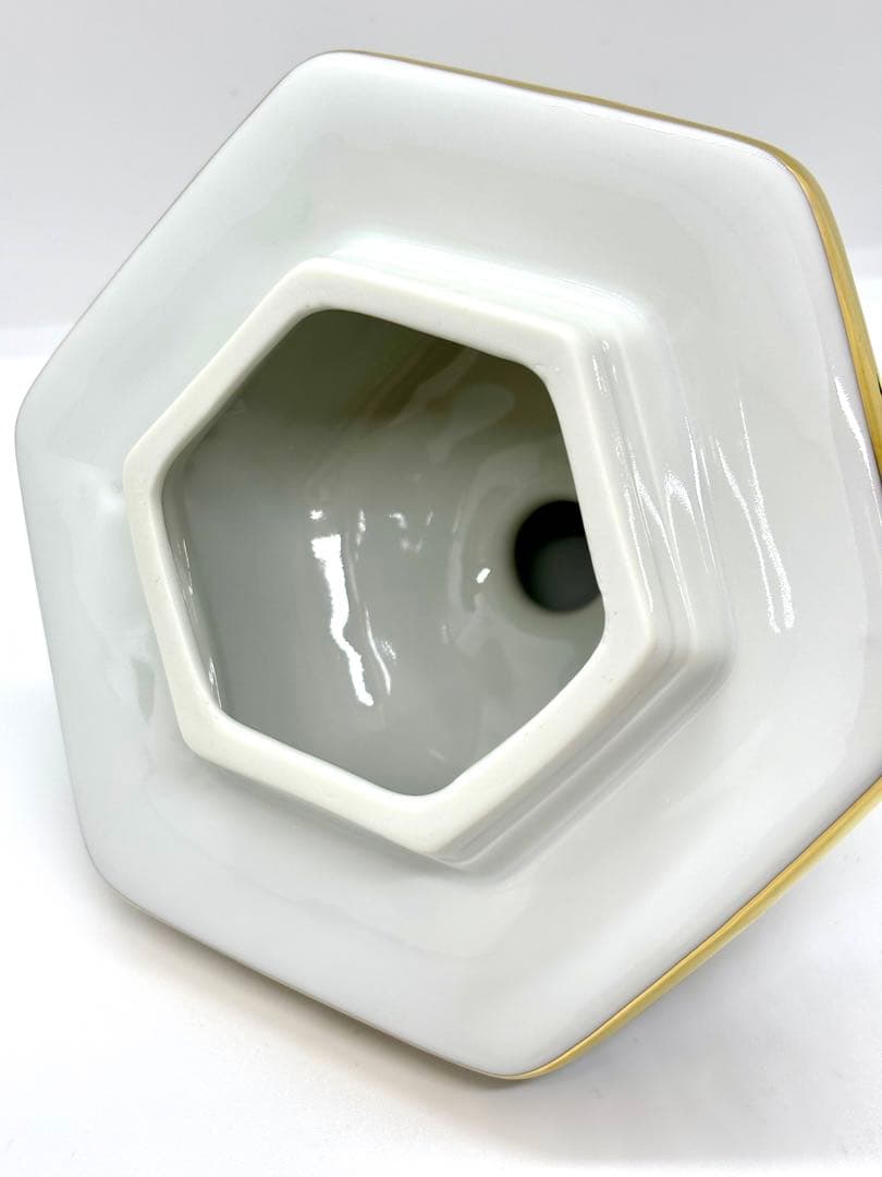 青藍窯/有田焼/金彩/壺/冠付き/古伊万里