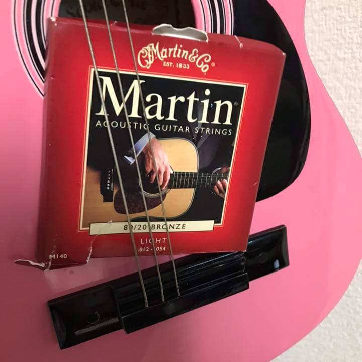 ミニアコースティックギター ピンク