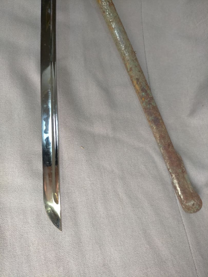 親父のサーベル 第二次世界大戦 日本軍 指揮刀 家紋 骨董 刀台 模擬