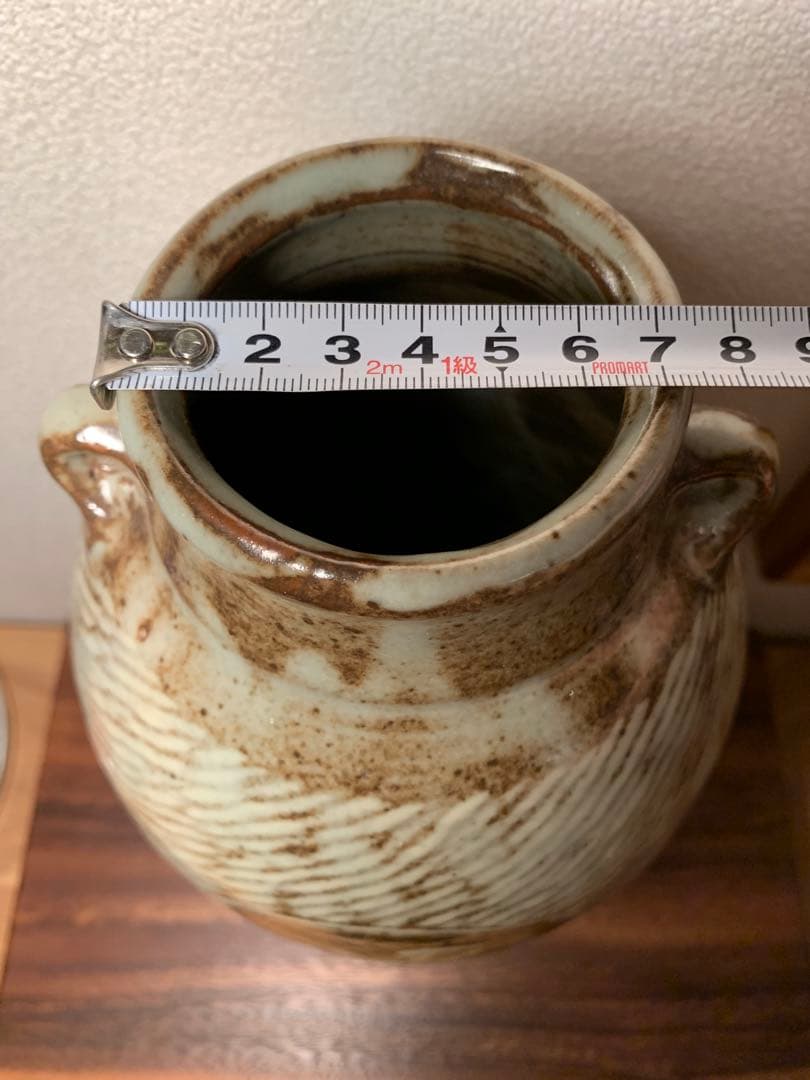 島岡達三 地釉象嵌縄文壺 人間国宝 民藝 益子焼 濱田庄司