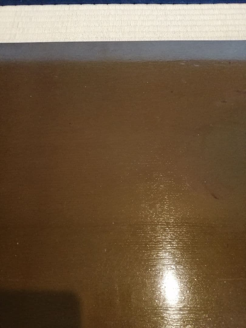 【茶道具】橋口宗榮造　藪内流 猗々斎宗匠箱書 家伝の形 青漆爪紅長板　長板80