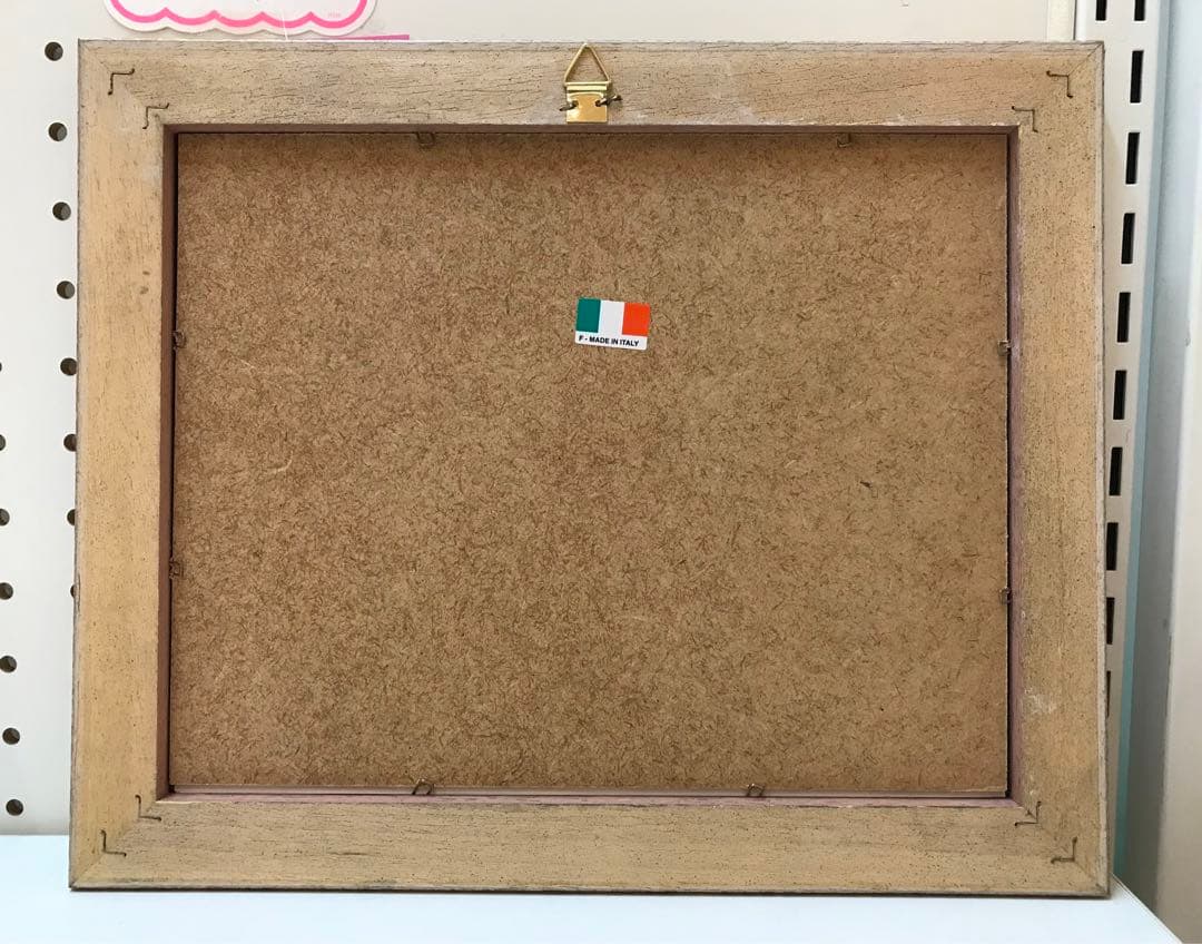 イタリア製　額絵　ピンクの薔薇