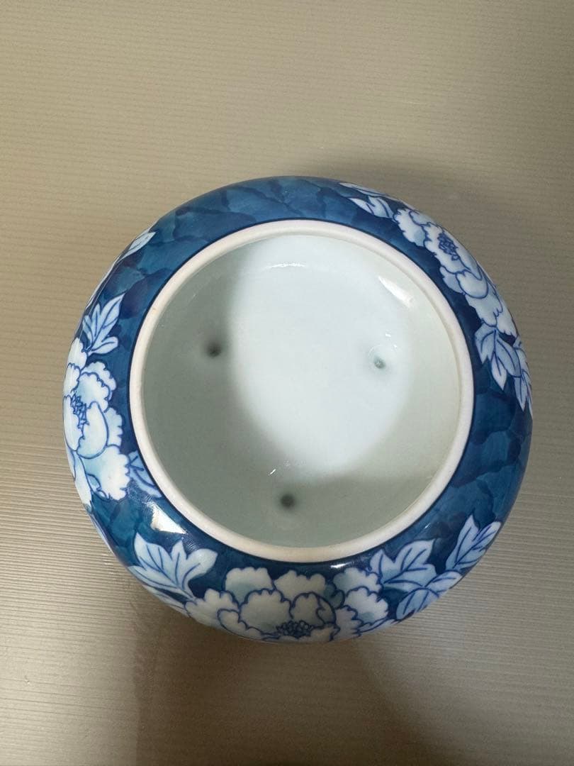 2262 有田焼 弥左エ門 外濃牡丹 色絵 獅子 香炉