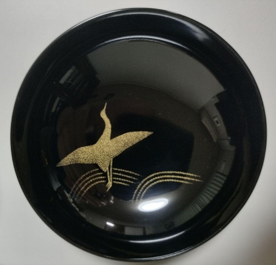 輪島塗 千羽鶴沈金 吸物椀 5客セット 作家もの 三谷吾一