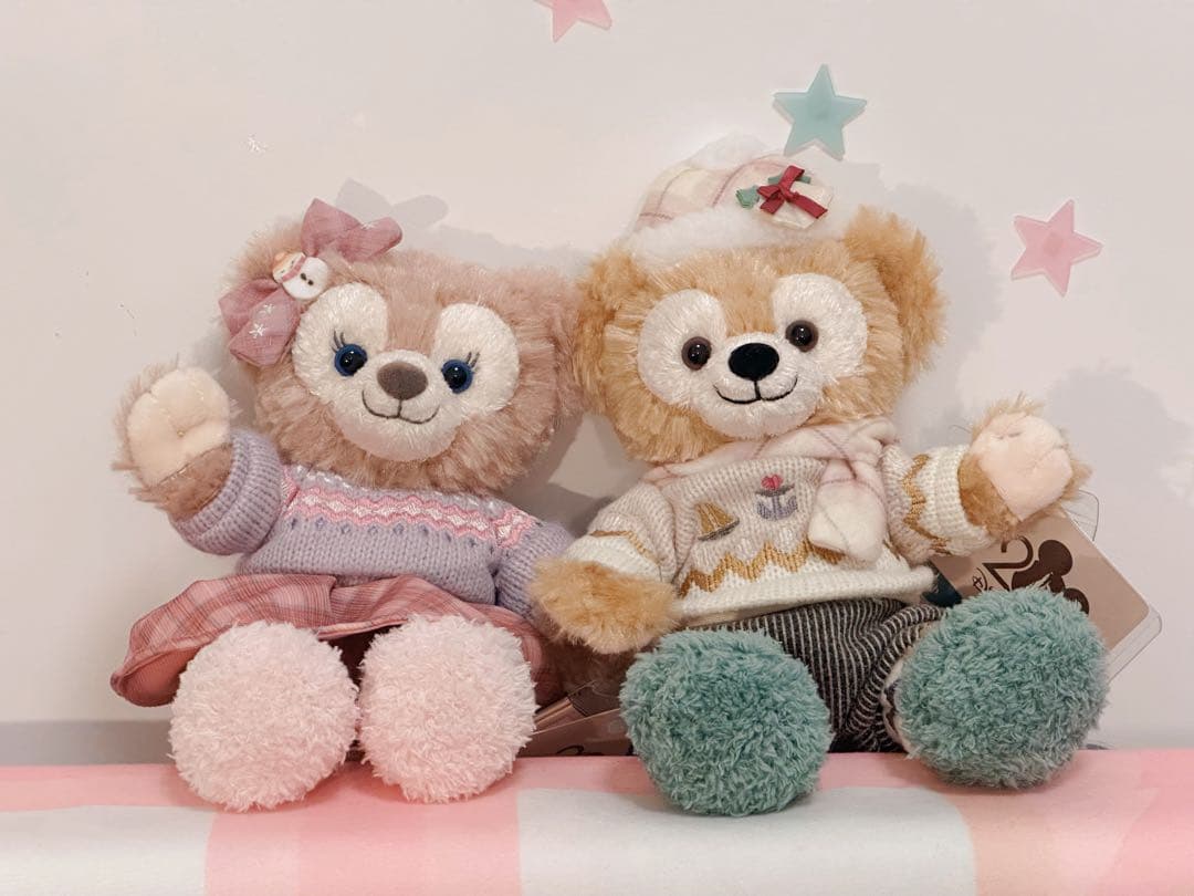 新作　香港ディズニー　冬限定　ダッフィー&シェリーメイぬいぐるみSSS セット